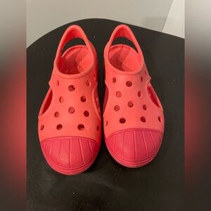 coral pink Crocs Bump It clog slip-on shoes for kids size C 12